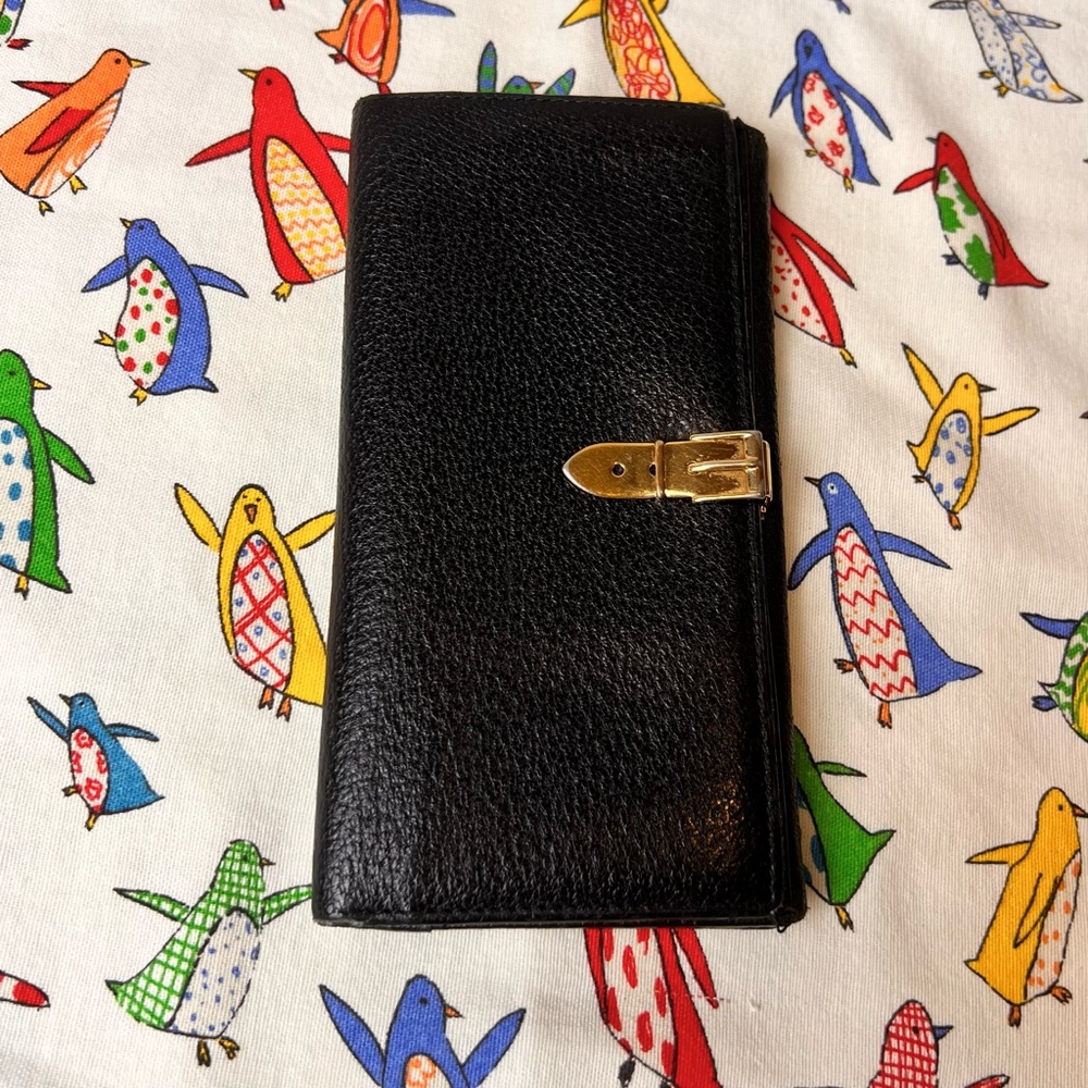 Gucci Belt Buckle Leather Wallet Pocket Organizer